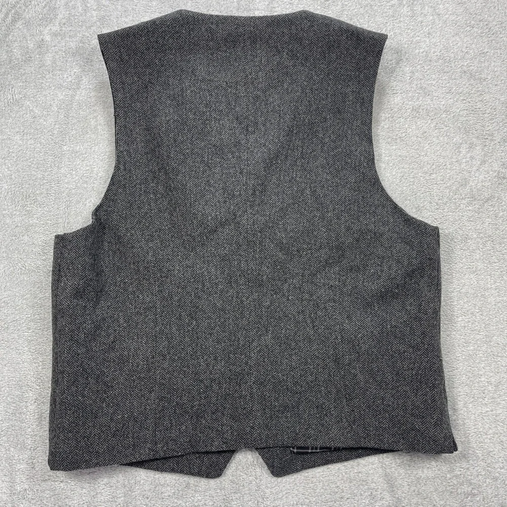Jos. A. Bank Vest Men XXL Gray 1905 Herringbone 100% Wool Waistcoat